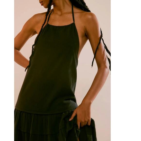 New FREE PEOPLE Somewhere Sunny Drop-Waist Boho Maxi Dress $118 X-SMALL Black - Picture 2 of 6